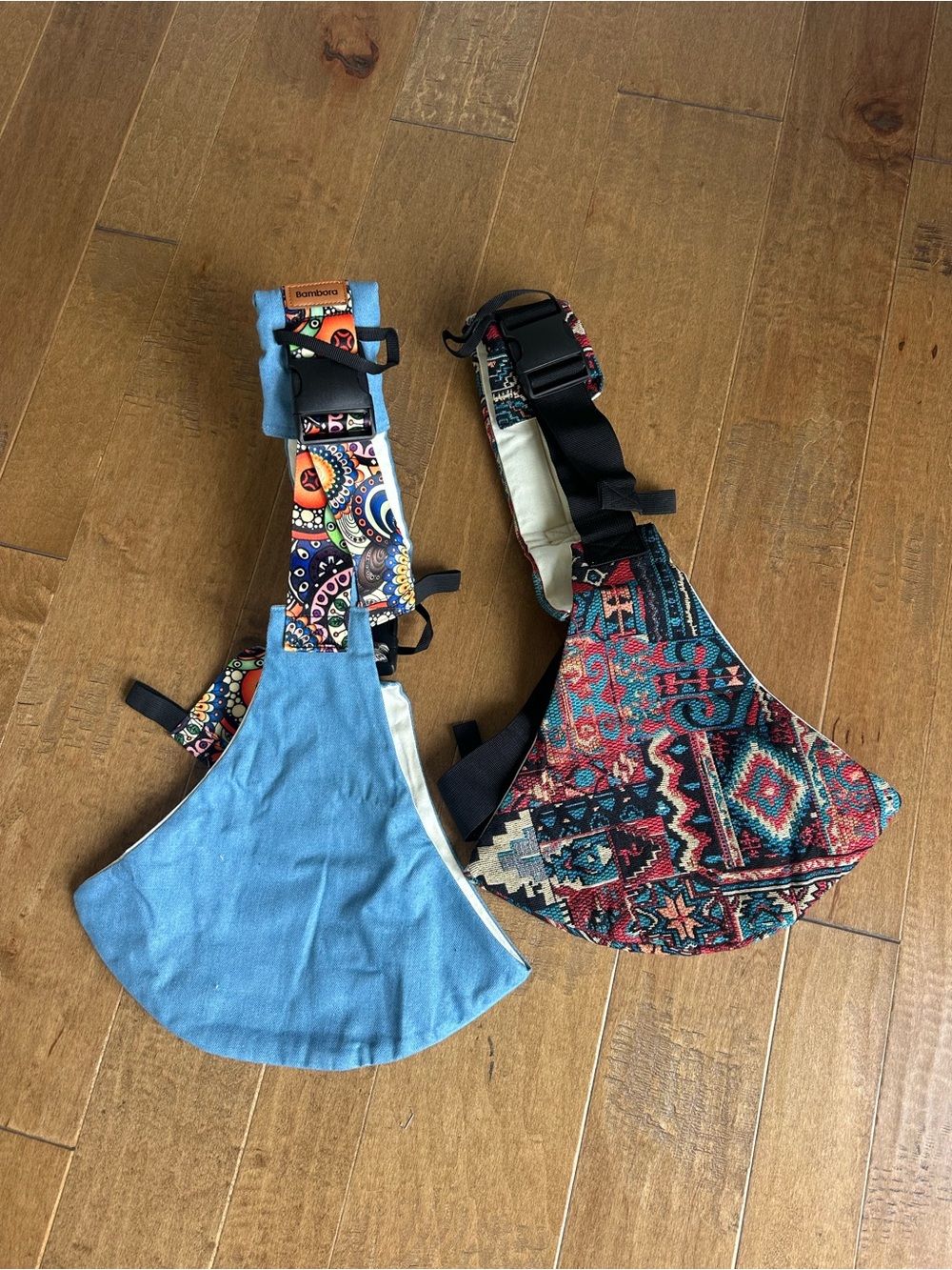Bambora Adjustable Kids Bib Carrier in Blue & Multicolor - Comfortable Support
